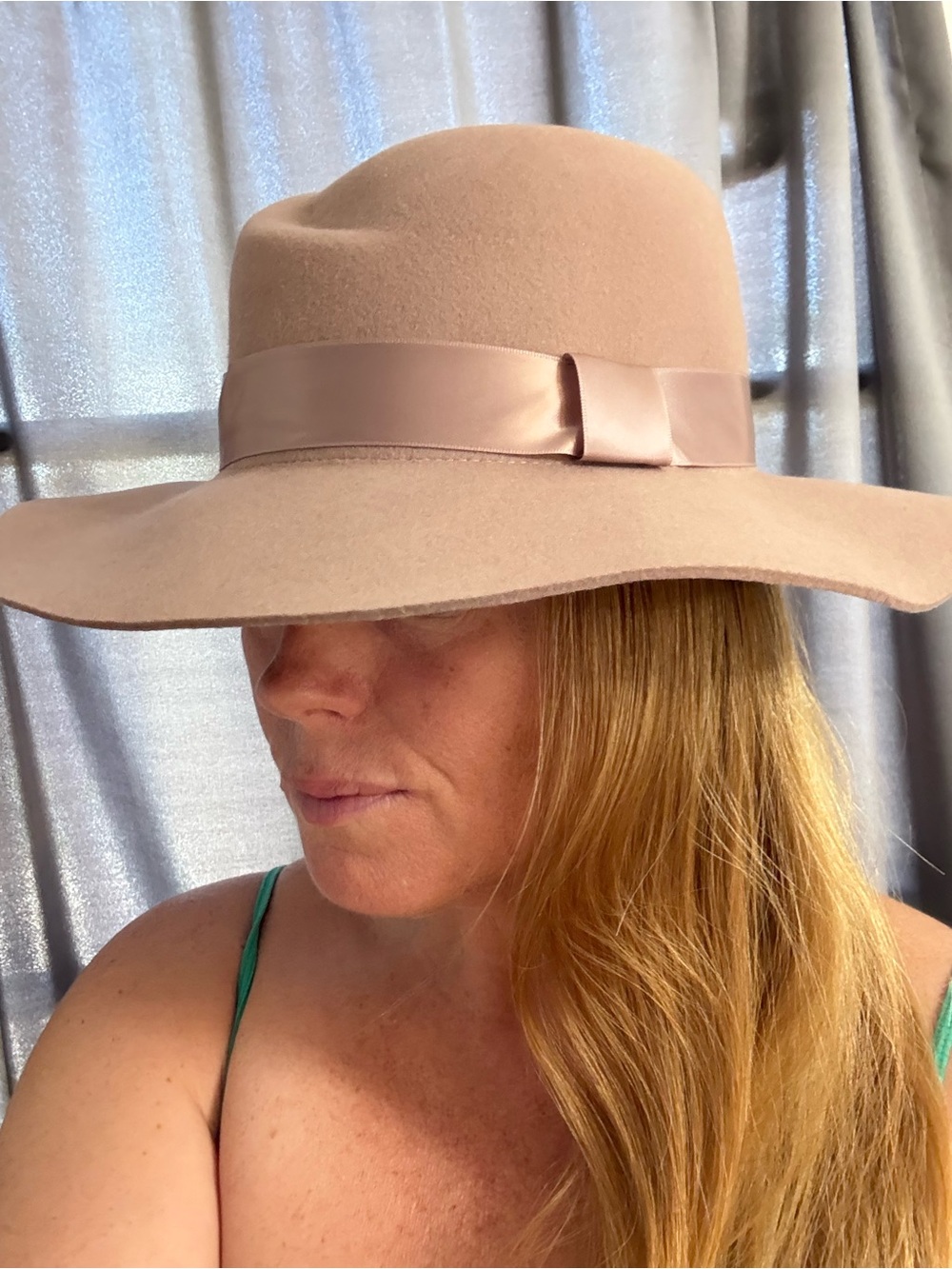 Women's Nordstrom Romantic Wide Brim Felt Fedora Hat in Blush Pink - Picture 4 of 11